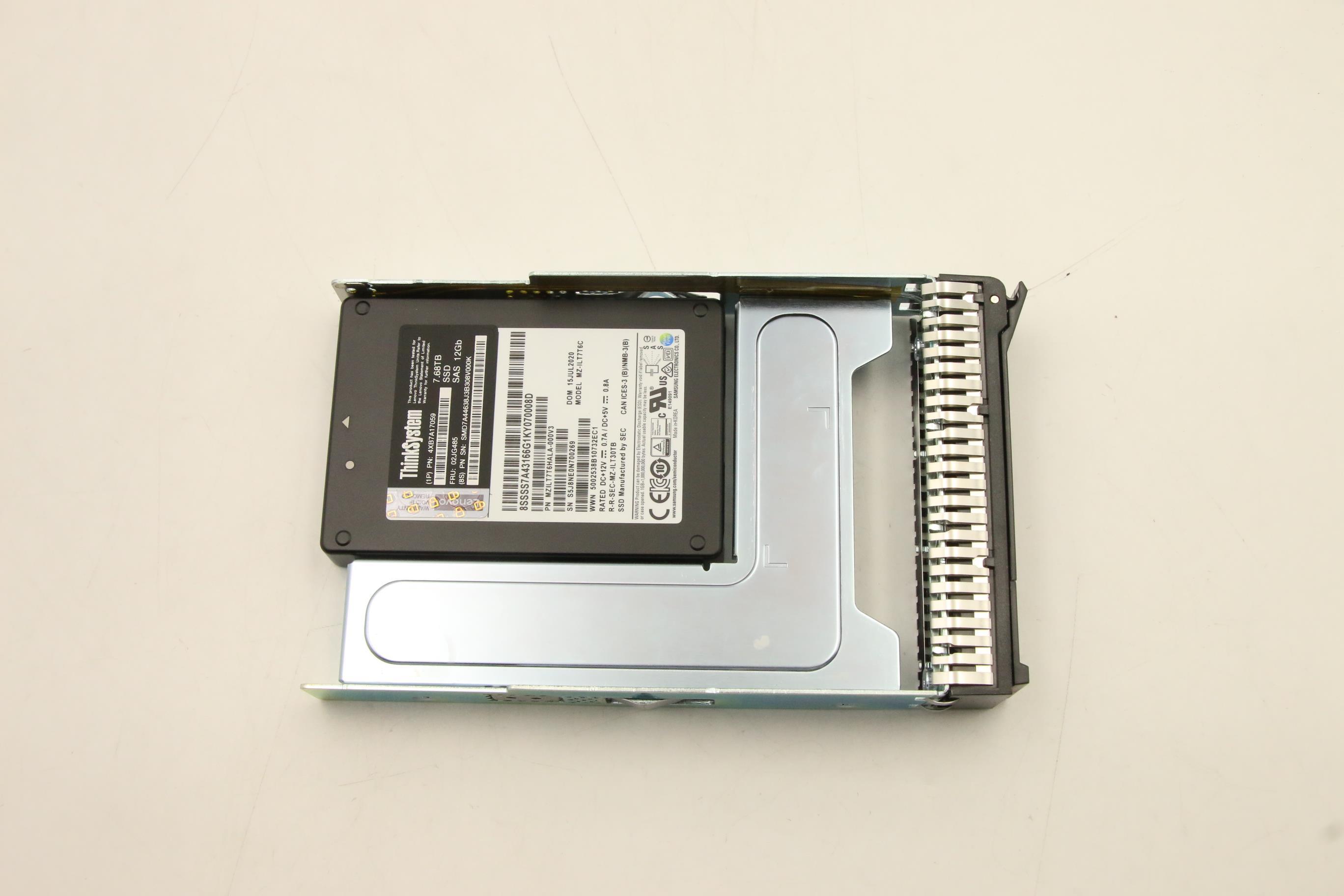 SSD накопитель Lenovo ThinkSystem 3.5" PM1643a 7.68TB Capacity SAS 12Gb Hot Swap SSD (02JG485)