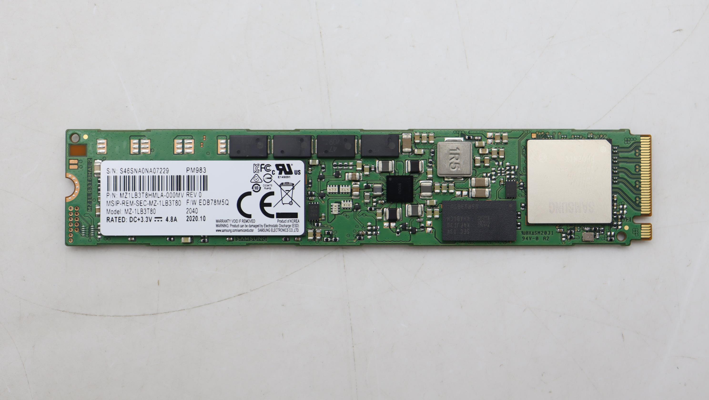 SSD накопитель Samsung PM983 3.84T MZ1LB3T8HMLA-000MV M.2 NVMe SSD w/o tray -CSP M1 AVAP (03GY079)