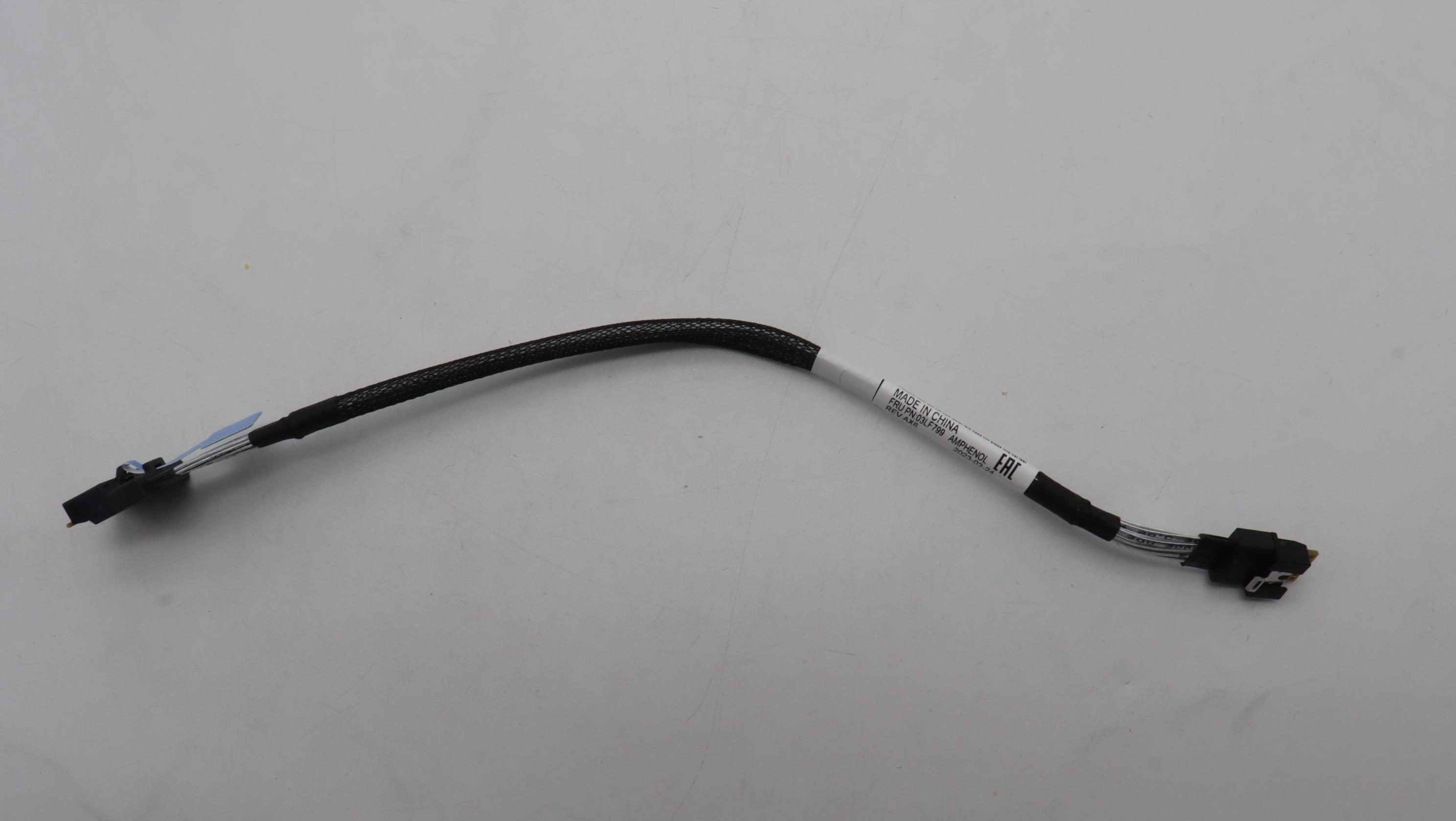 Кабель Lenovo Cable, internal, ThinkSystem SR635/SR655 V3 Gen 4 SAS/SATA cable, HDX8-SLMX4, Raid to BP, 250mm (03LF799)