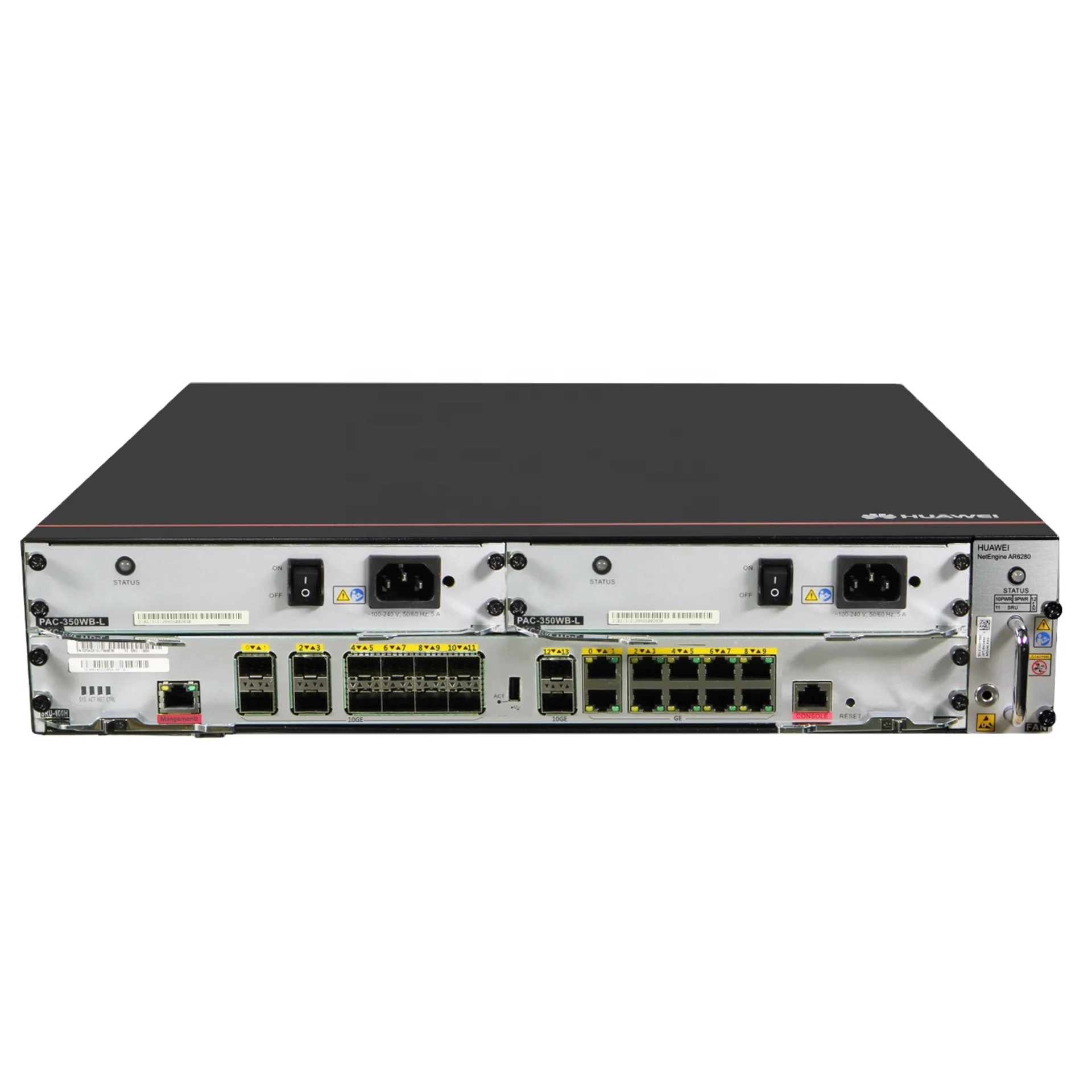 Маршрутизатор Huawei AR6280 integrated chassis, 1*SRU slot, 4*SIC slot, 2*WSIC slot, 2*XSIC slot, 2*power slot