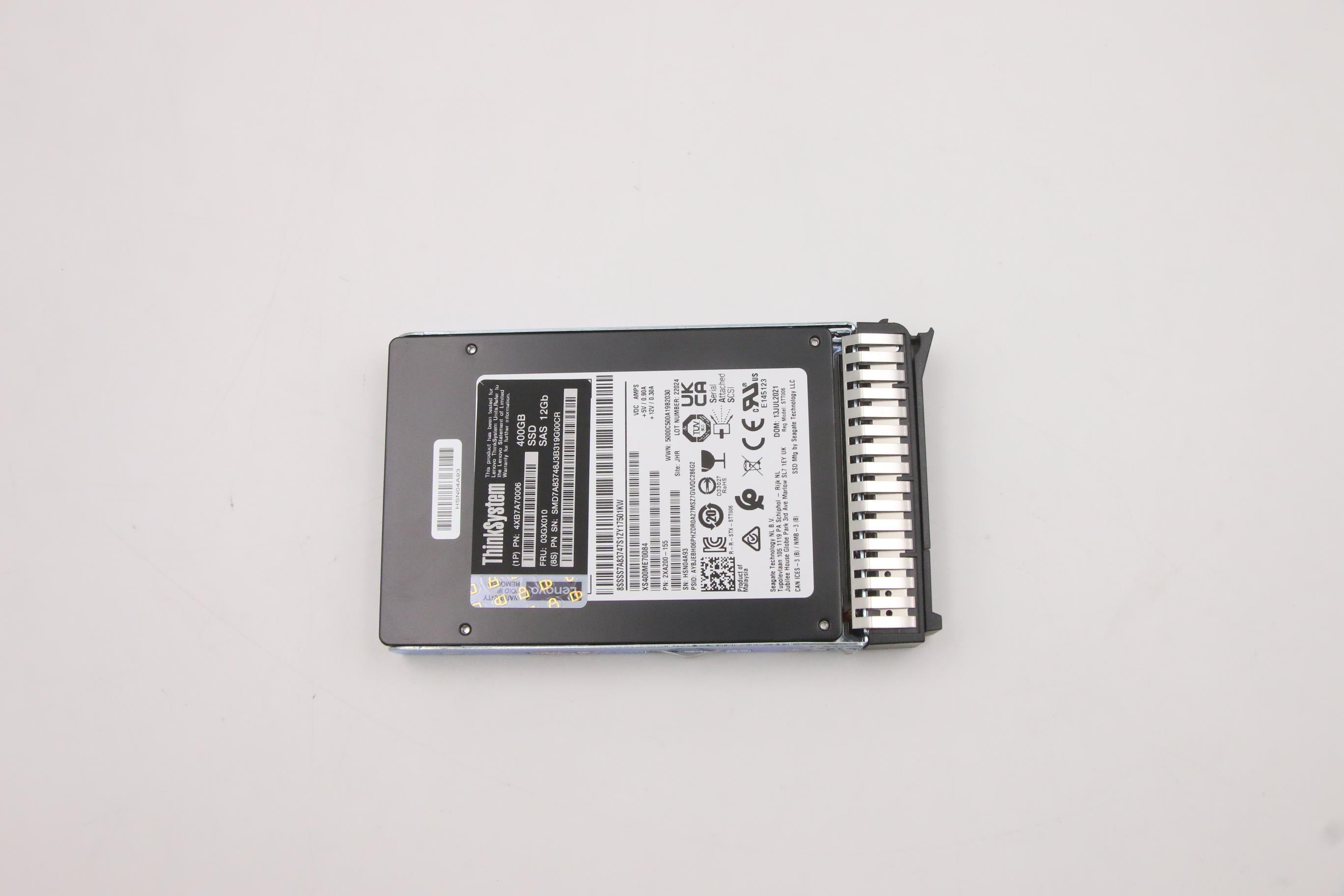 SSD накопитель Lenovo ThinkSystem 2.5" Nytro 3732 400GB Performance SAS 12Gb Hot Swap SSD (03GX010)