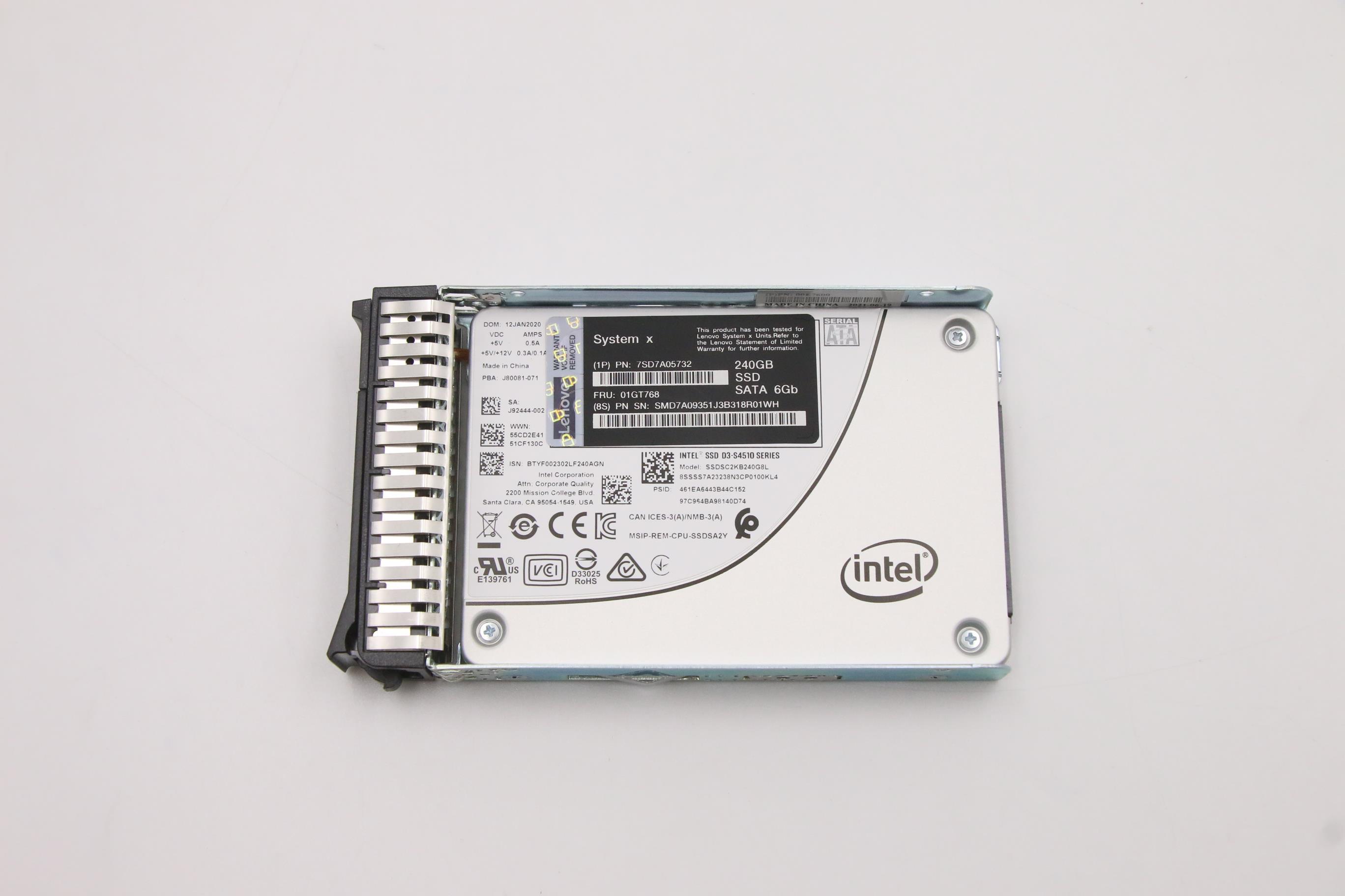 SSD накопитель Intel S4500 240GB Enterprise Entry SATA G3HS 2.5" SSD FRU (01GT768)