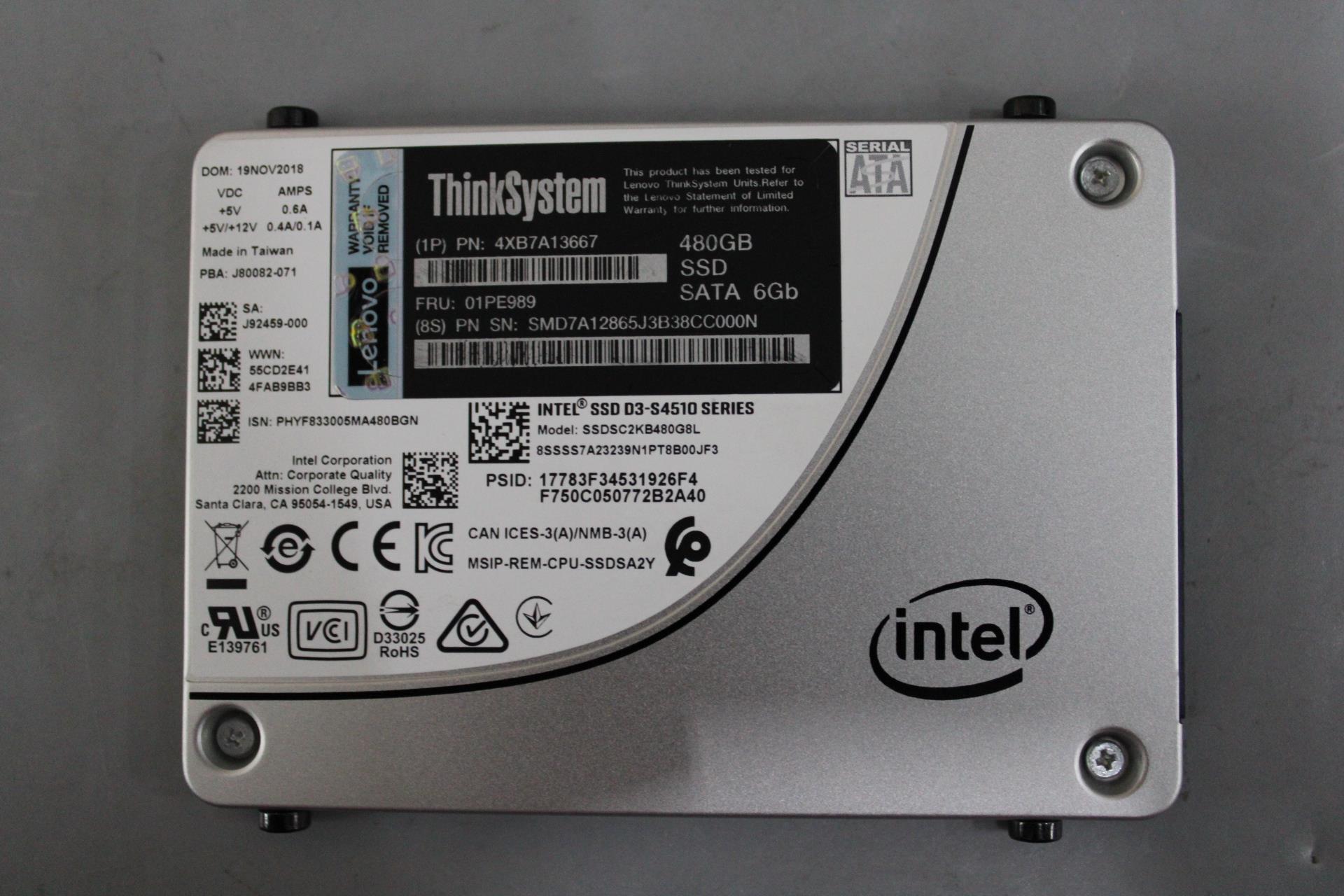 SSD накопитель Lenovo ThinkSystem SD650 2.5" S4510 480GB Read Intensive SATA 6Gb HS SSD (01PE989)