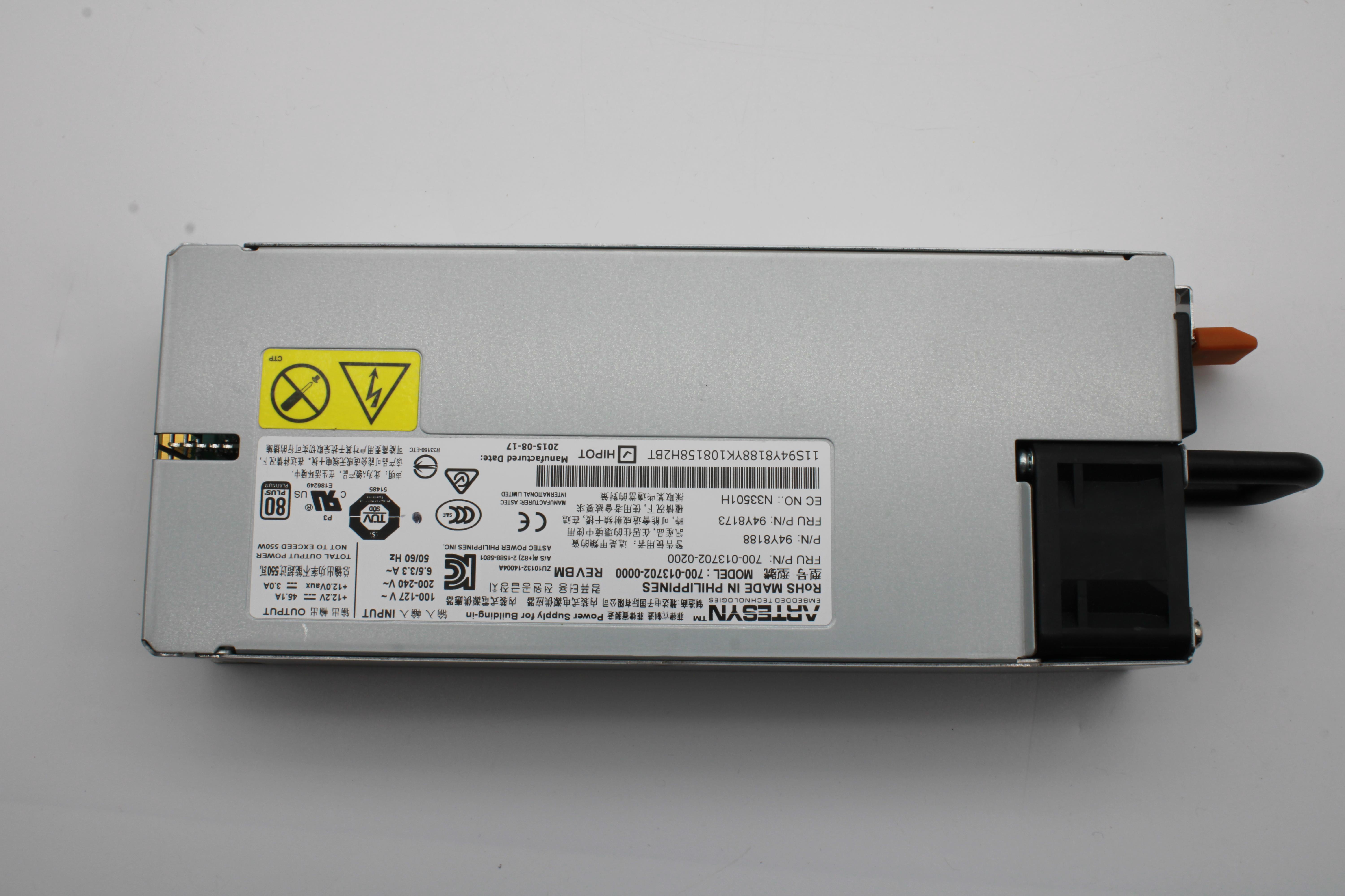 Блок питания Lenovo Power Supply Artesyn 550W (94Y8173)