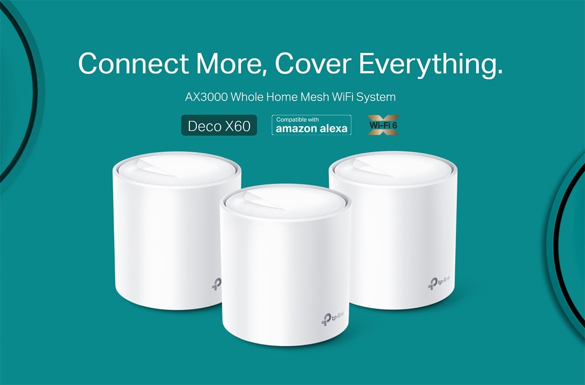 Маршрутизатор TP-Link Deco WiFi 6 AX3000 Whole-Home Mesh WiFi System (Deco X60), 2-Pack