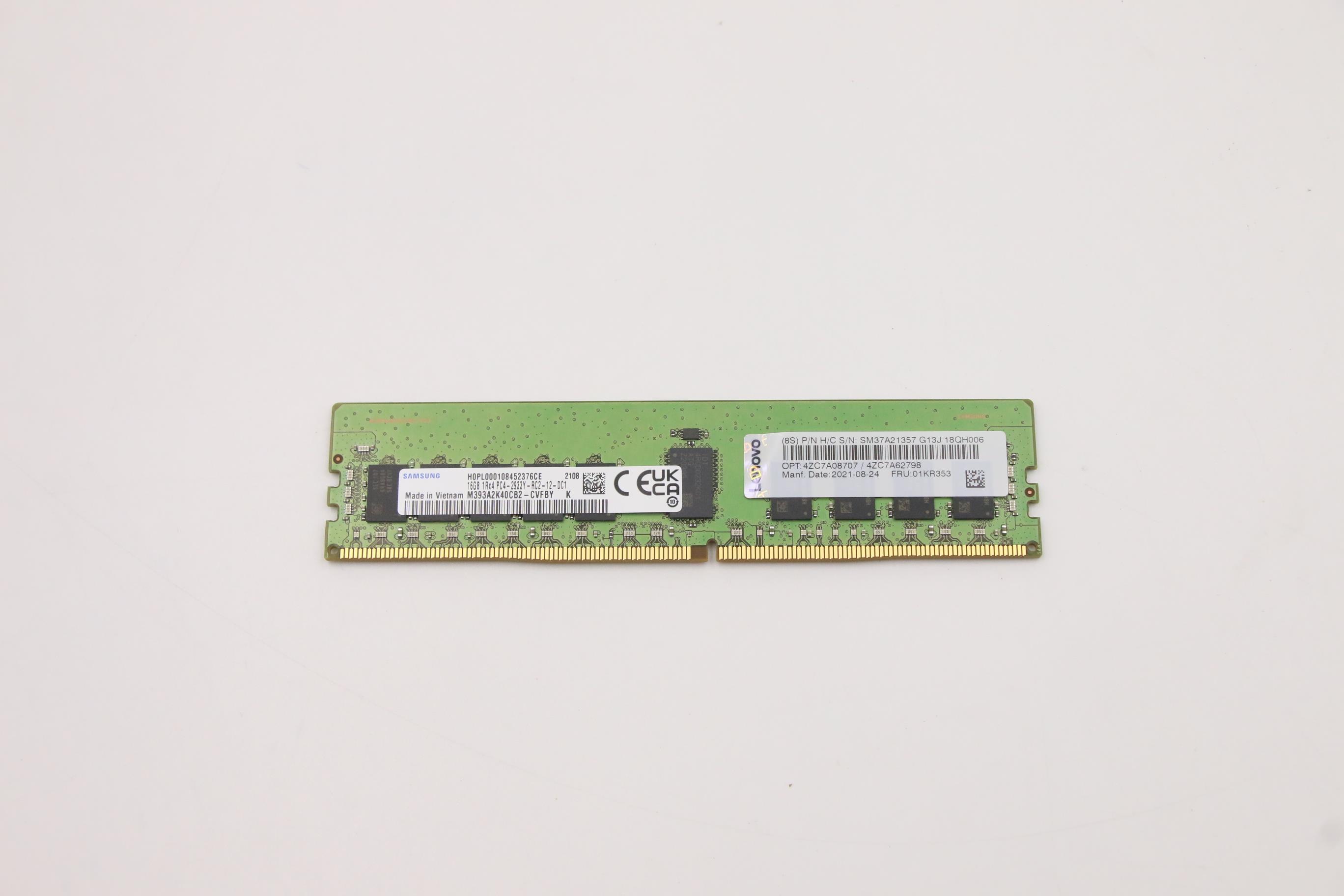 Оперативная память Lenovo ThinkSystem 16GB TruDDR4 2933 MHz (1Rx4 1.2V) RDIMM (01KR353)