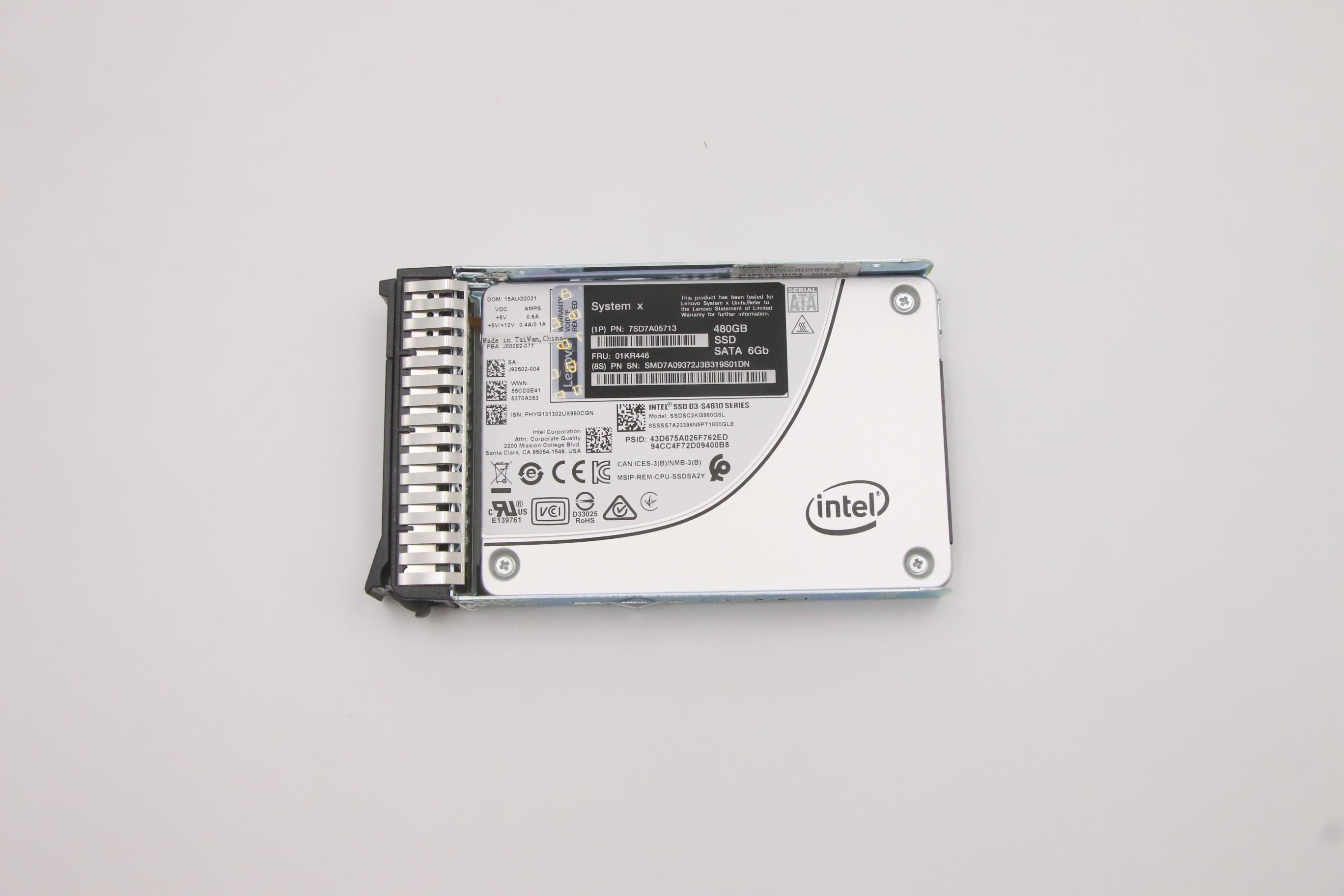 SSD накопитель Intel S4600 480GB Enterprise Mainstream SATA G3HS 2.5" SSD FRU (01KR446)
