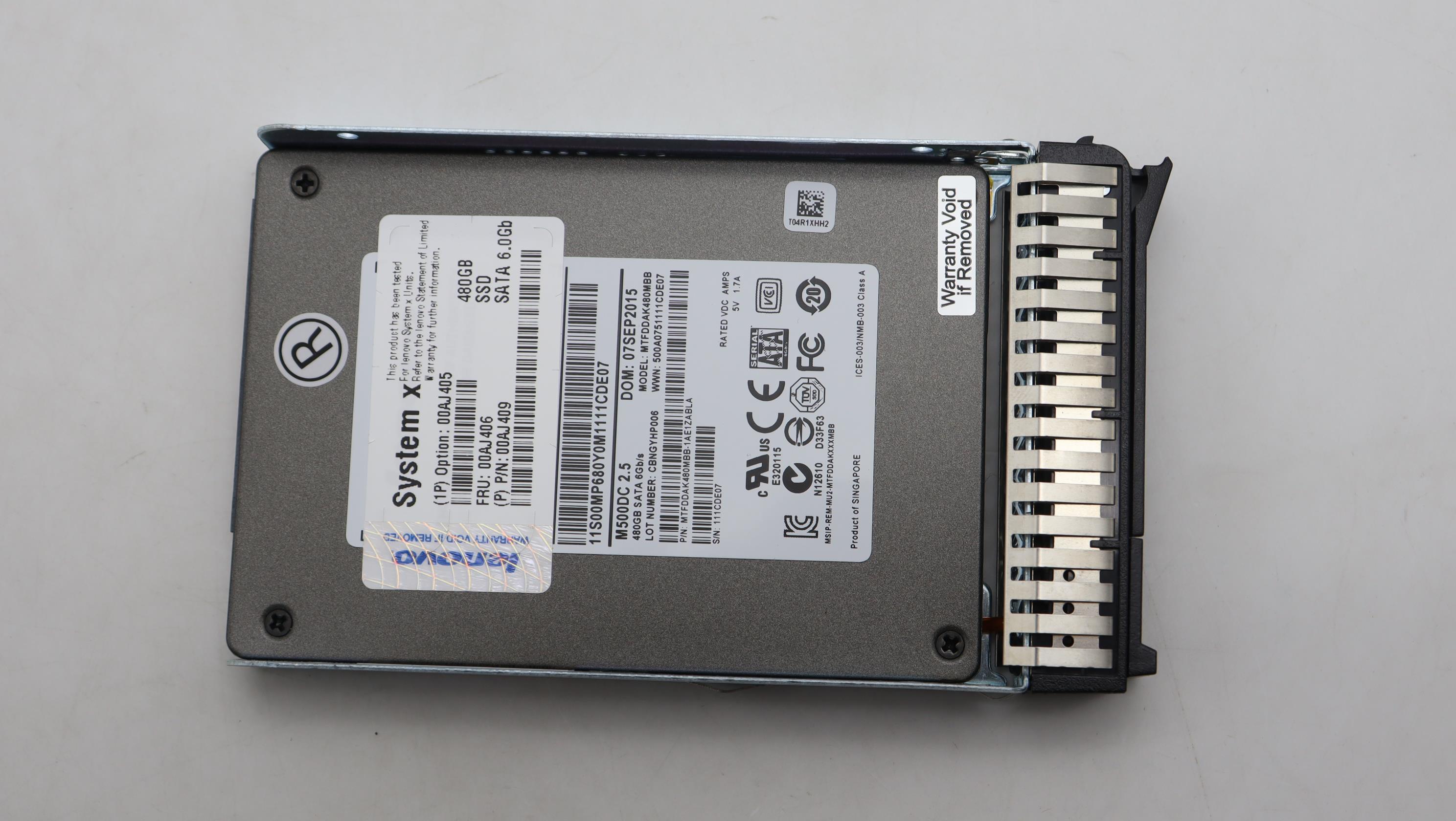 SSD накопитель Lenovo 480GBSATA G3HS (00AJ406)