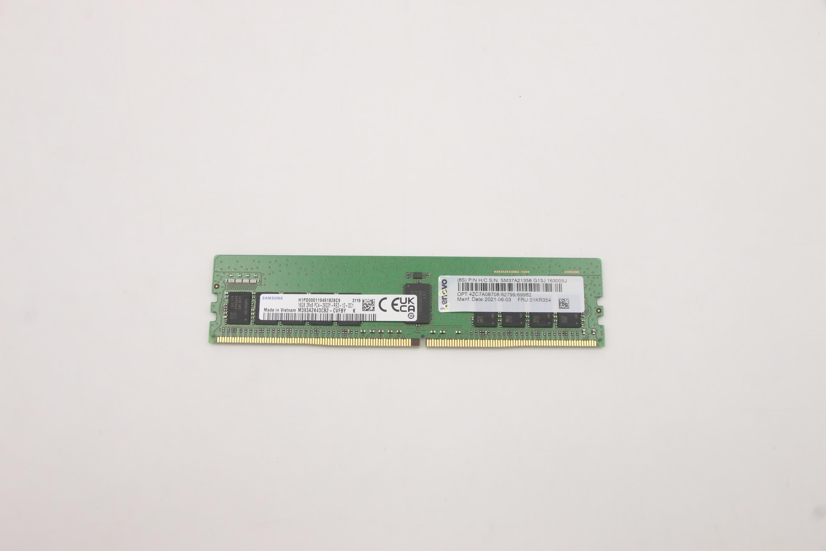 Оперативная память Lenovo 16GB 2RX8 PC4-2933R 8Gb 1.2V (01KR354)