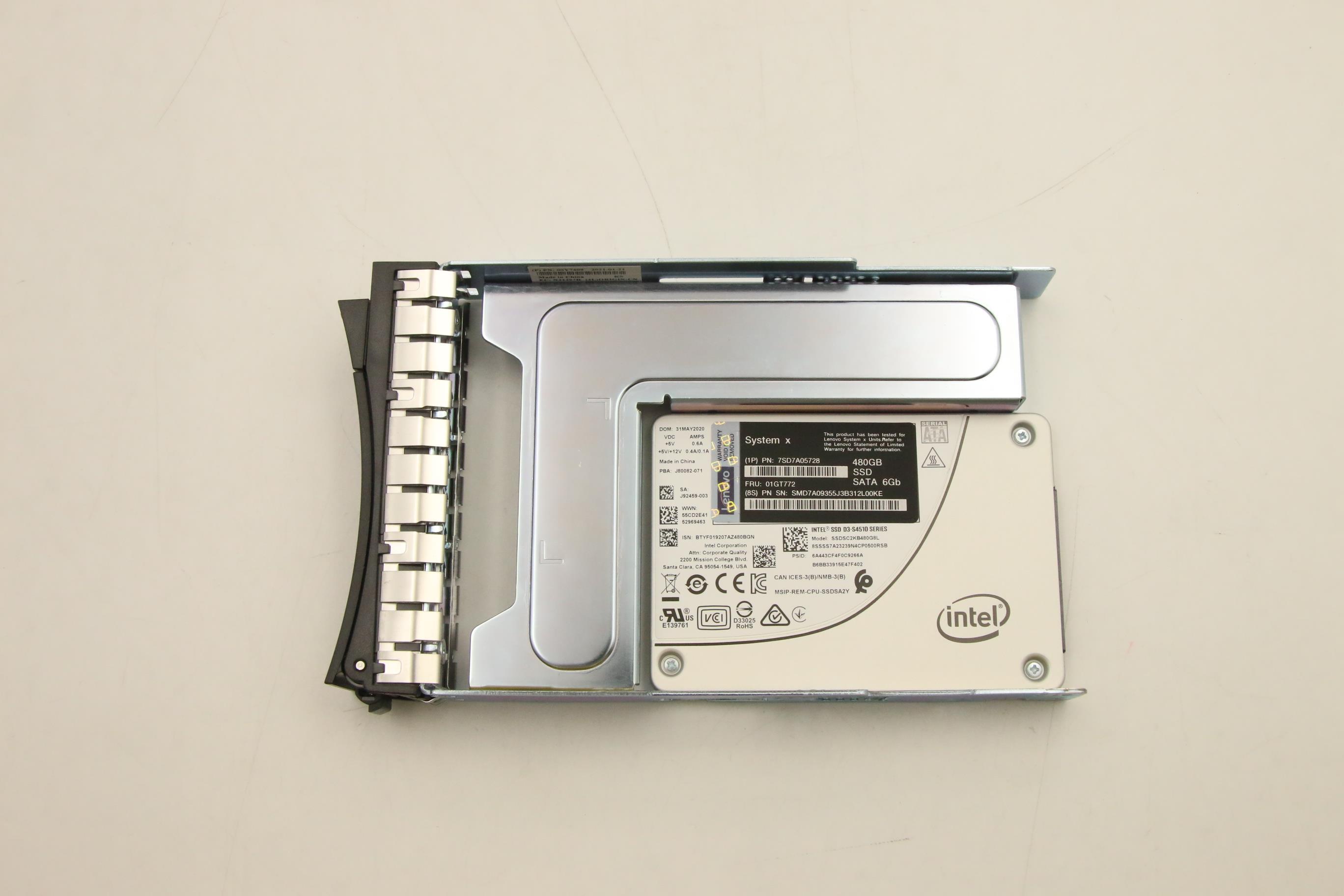 SSD накопитель Intel S4500 480GB Enterprise Entry SATA HS 3.5" SSD FRU (01GT772)