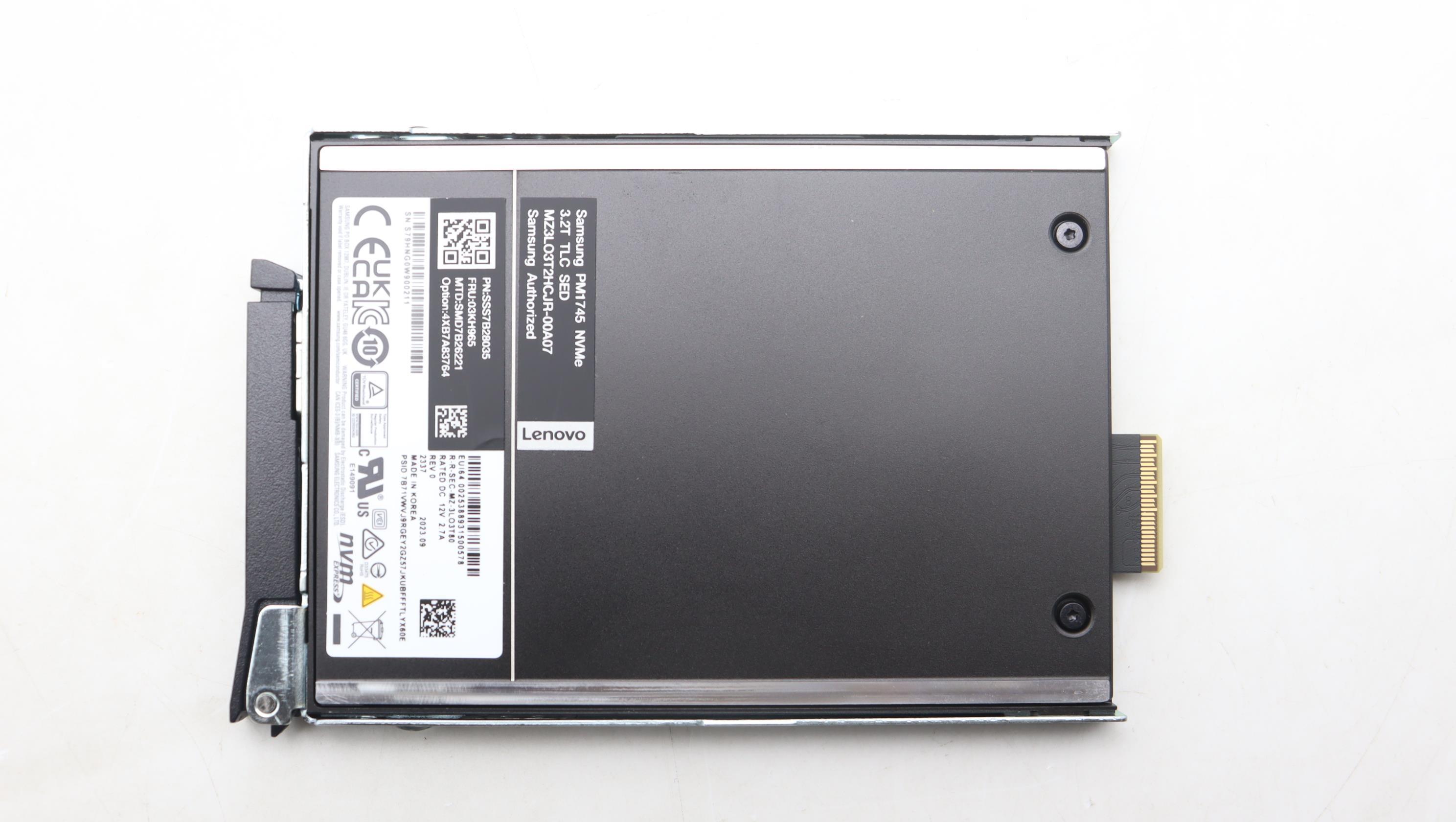 SSD накопитель Lenovo ThinkSystem E3.S PM1745 3.2TB Mixed Use NVMe PCIe 5.0 x4 HS SSD SED (03KH965)