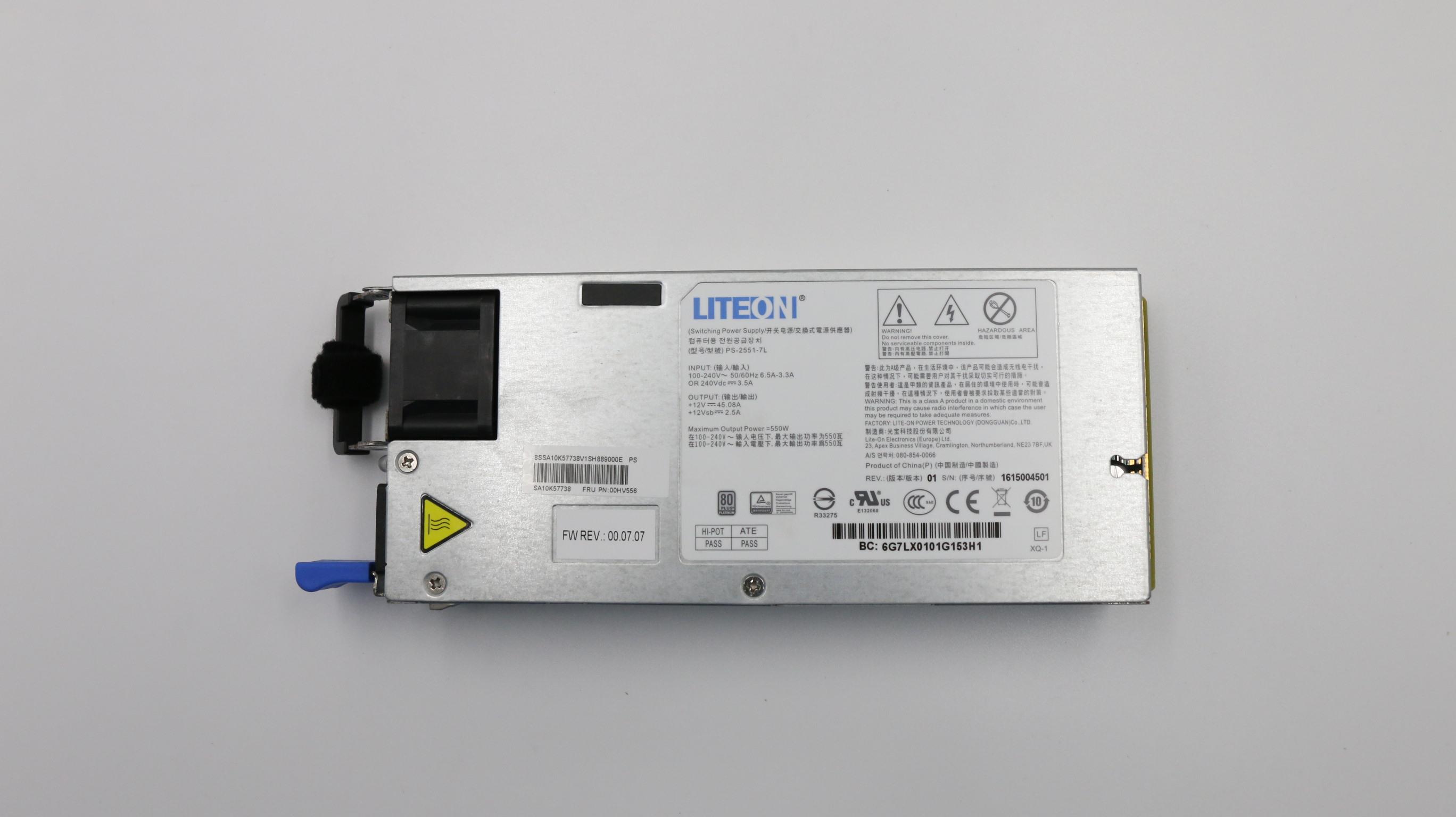 Блок питания Lenovo PSU,550W,2SETS,196.5* (00HV556)