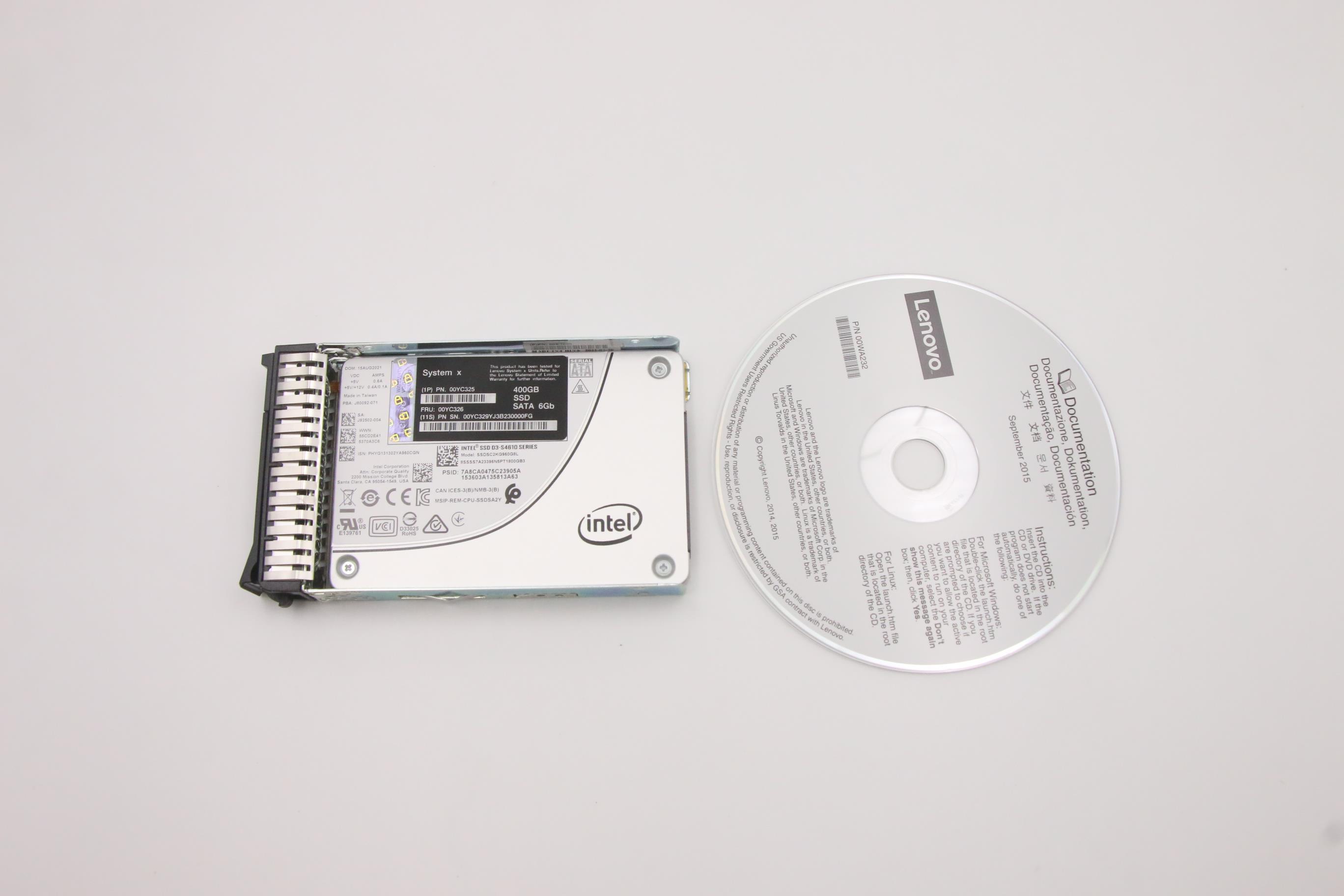 SSD накопитель Lenovo 400GB Enterprise Entry SATA G3HS 2.5" SSD (00YC326)