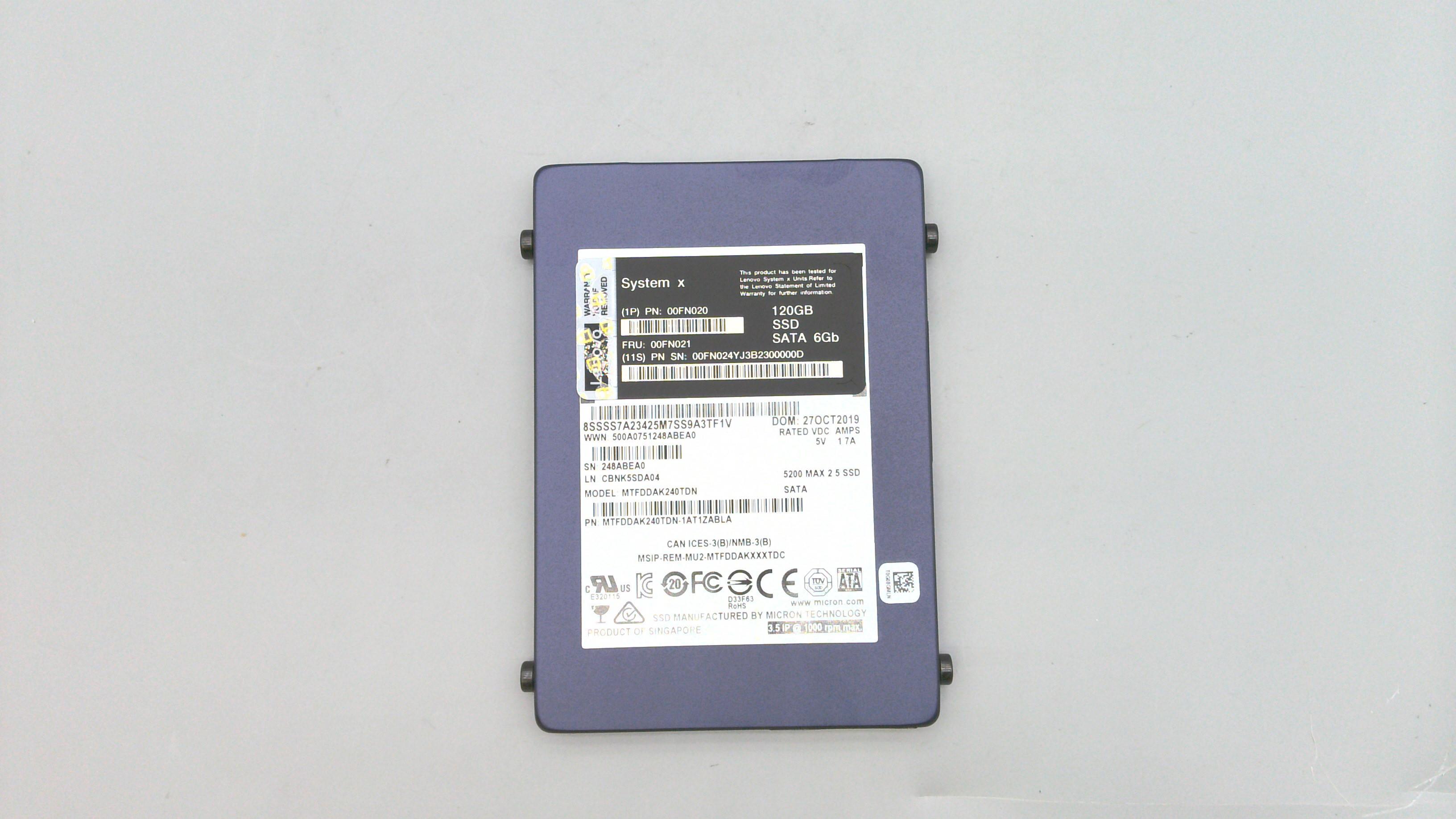 SSD накопитель Lenovo 120GB SATA FRU (00FN021)