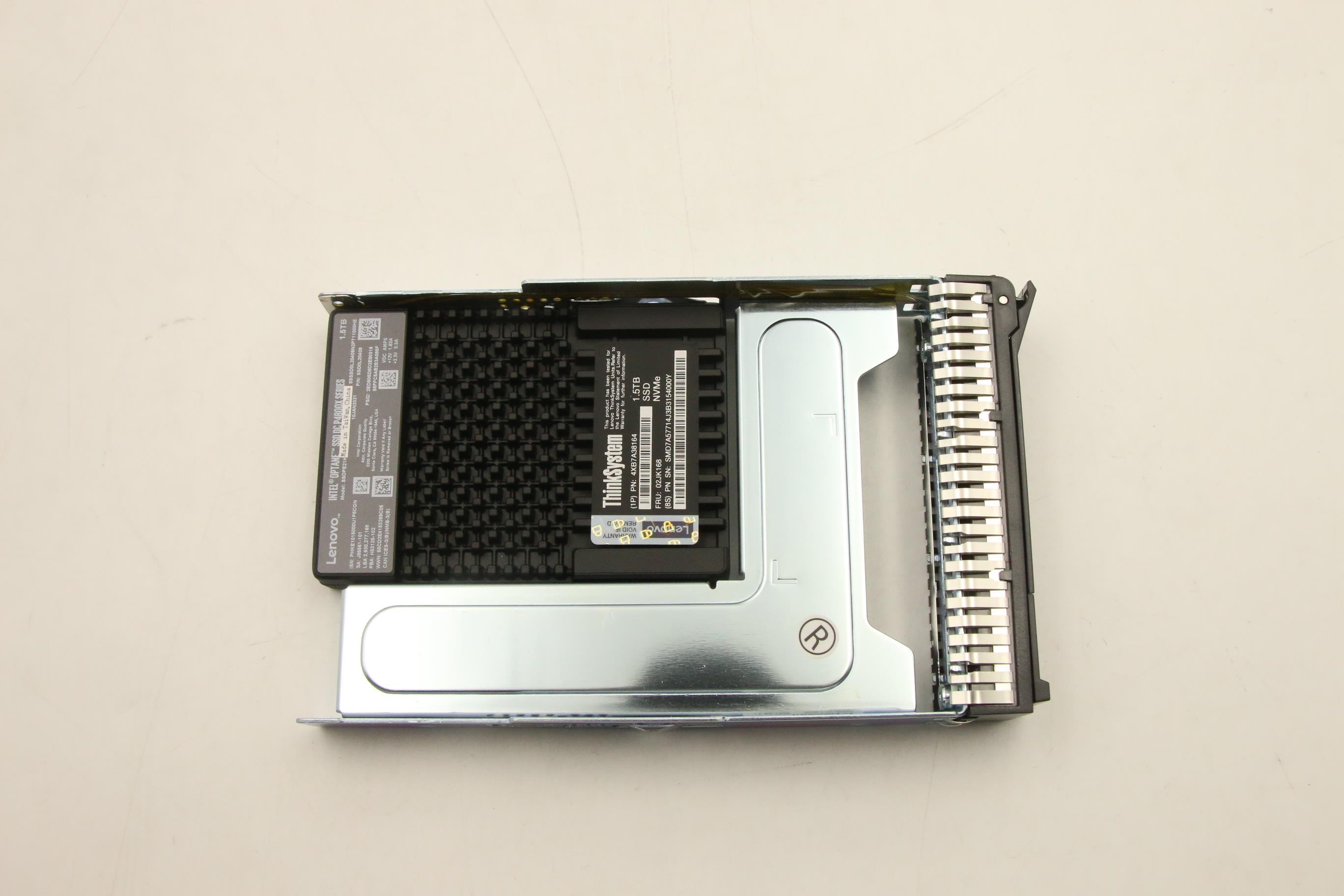 SSD накопитель Lenovo ThinkSystem 3.5" U.2 P4800X 1.5TB Write Intensive NVMe PCIe 3.0 x4 HS SSD 60DWPD (02JK168)