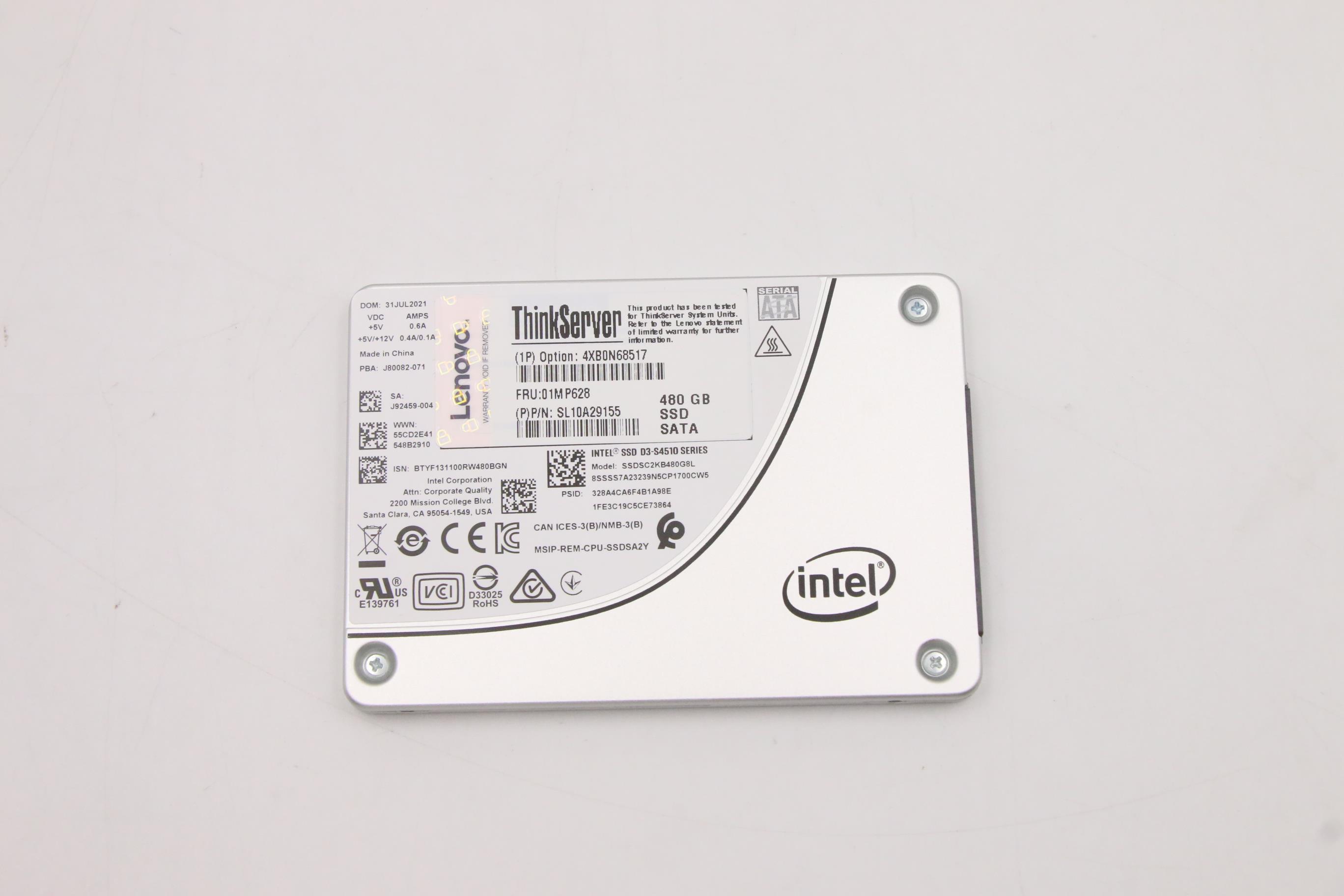 Жесткий диск Lenovo NHS 480GB 6Gbps SATA 2.5" ASM (01MP628)