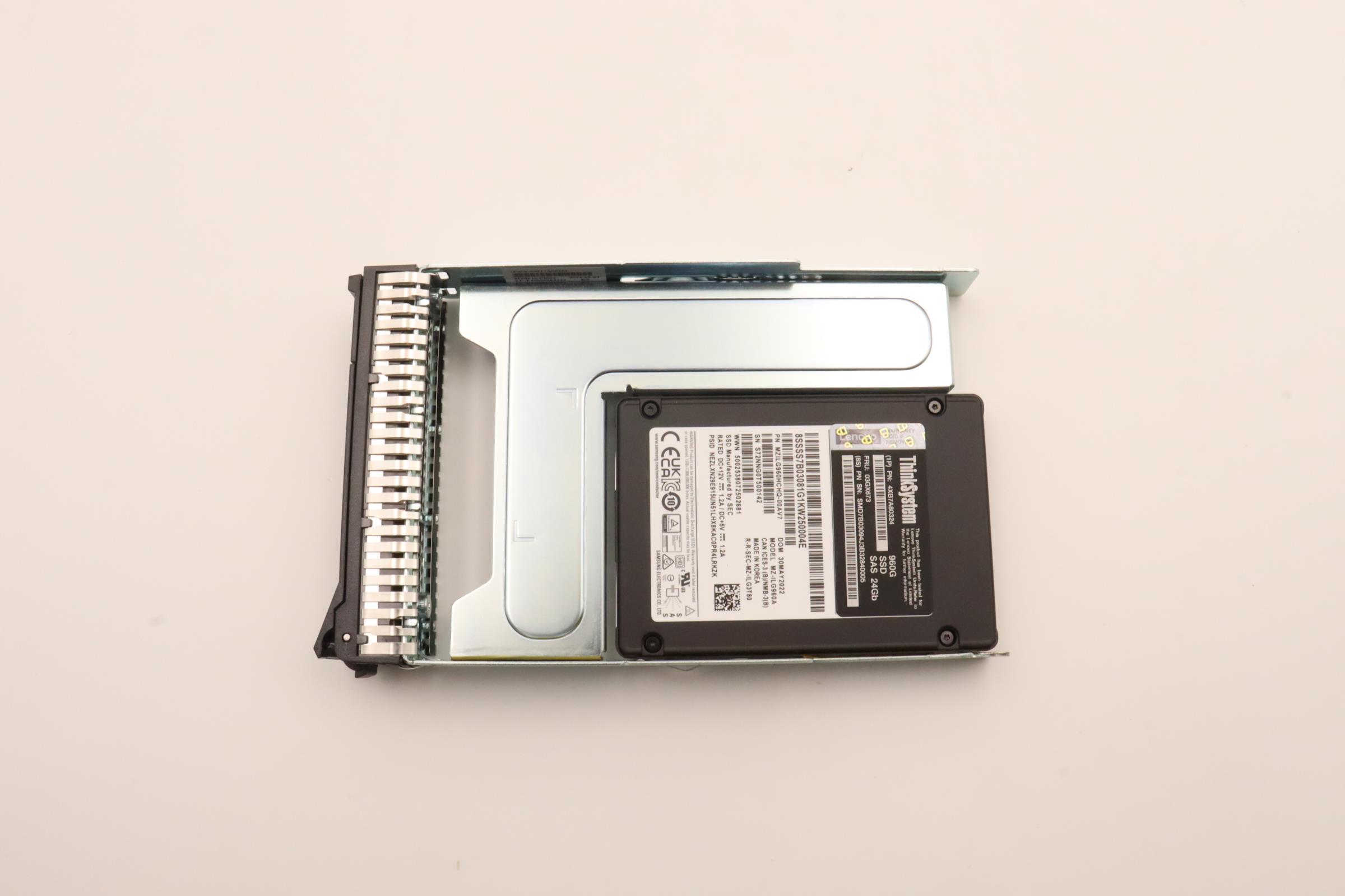 SSD накопитель Lenovo ThinkSystem 3.5" PM1653 960GB Read Intensive SAS 24Gb HS SSD SED (03GX673)
