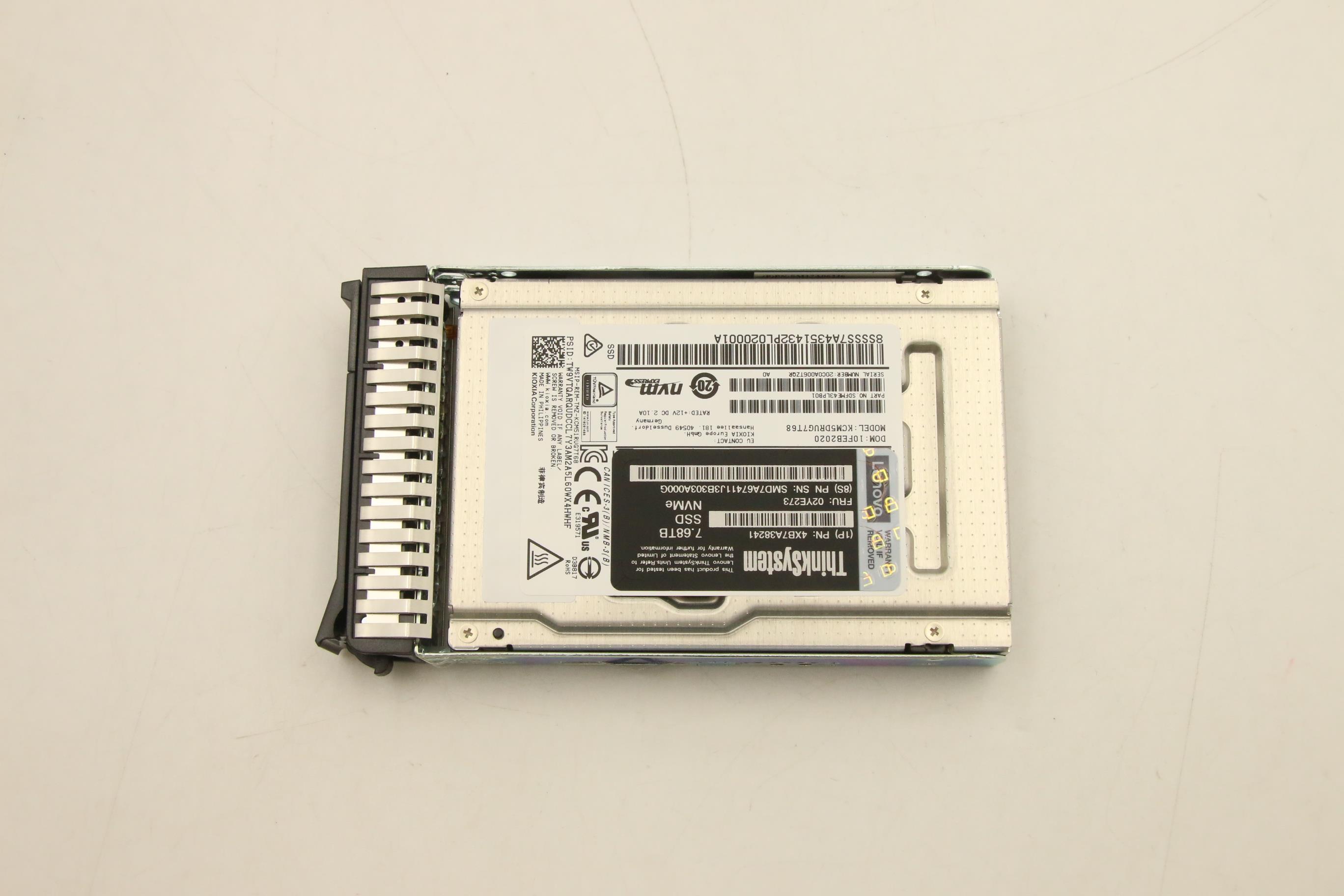 SSD накопитель Lenovo ThinkSystem U.2 CM5-R 7.68TB Entry NVMe PCIe 3.0 x4 Hot Swap SSD SED (02YE273)