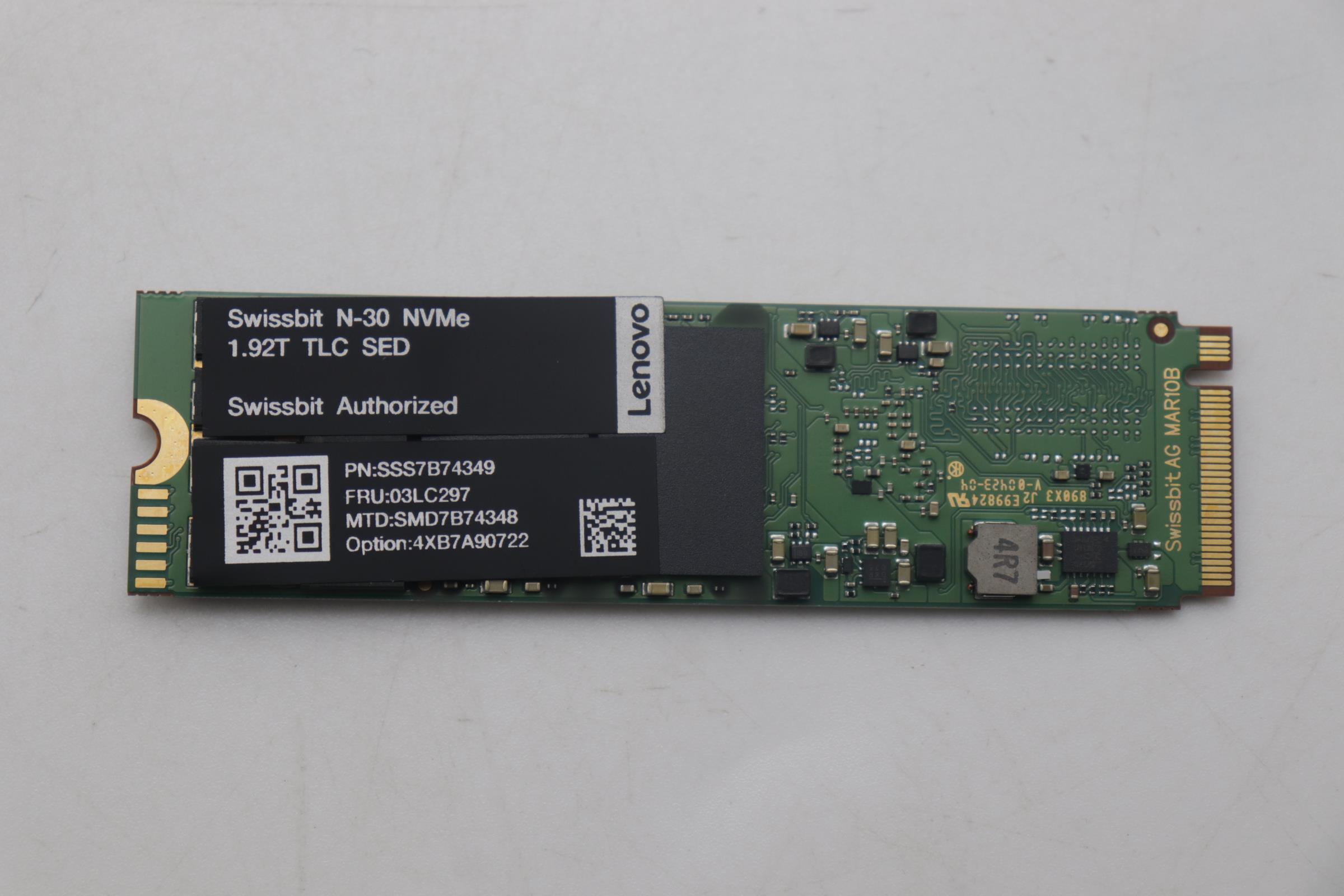 SSD накопитель Lenovo ThinkSystem M.2 N-30m2 1.92TB Read Intensive NVMe PCIe 3.0 x4 NHS SSD (Industrial) (03LC297)