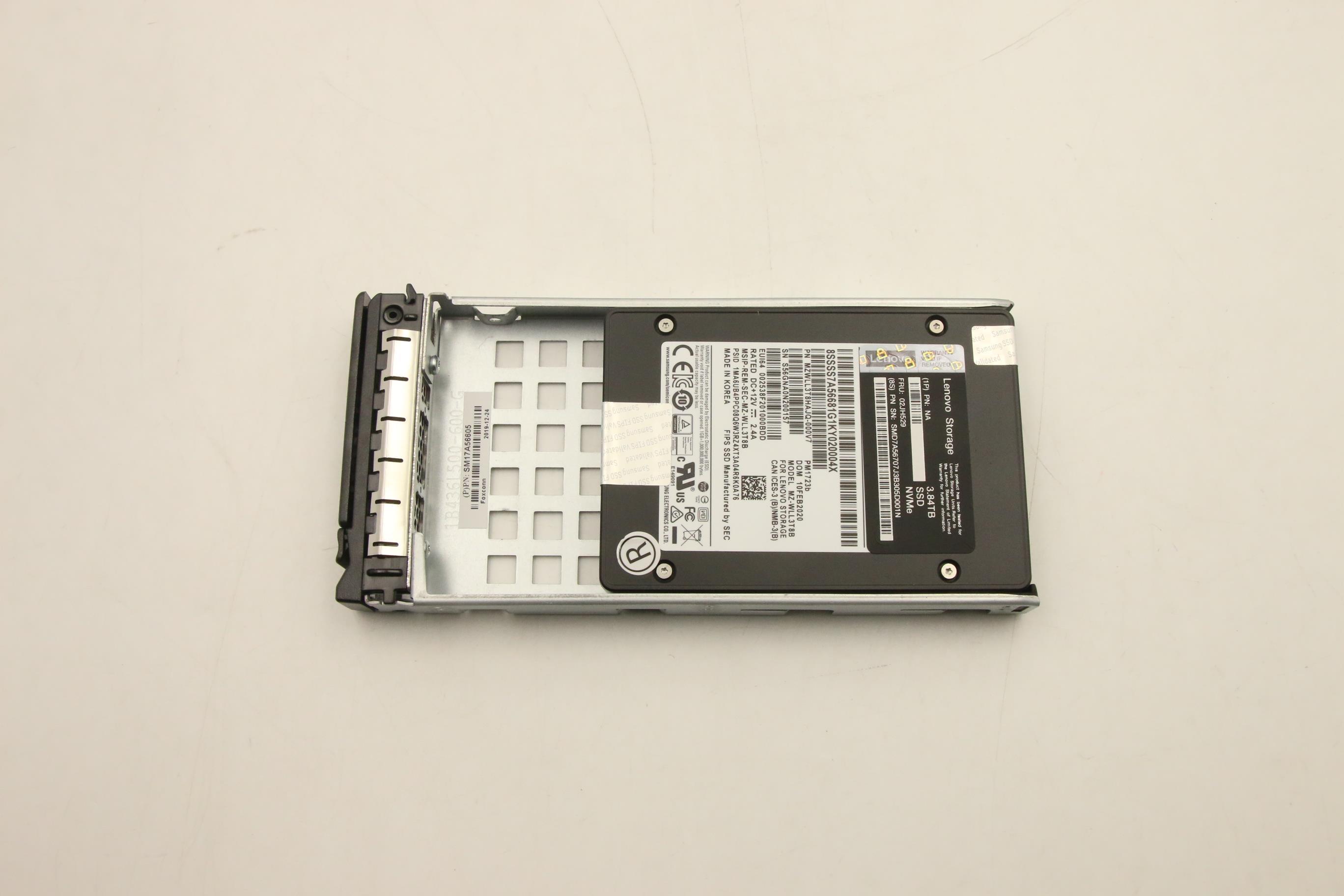 SSD накопитель Lenovo 3.8TB NVMe SED FIPS HS SSD ASM (02JH529)