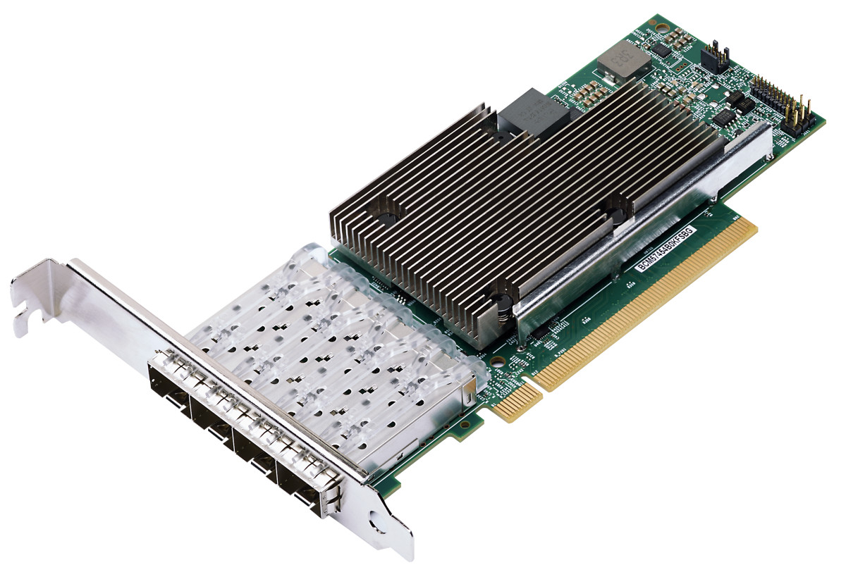 Сетевая карта Broadcom 57454 Quad-Port 10Gb Base-T PCIe Low Profile Network Adapter - kit
