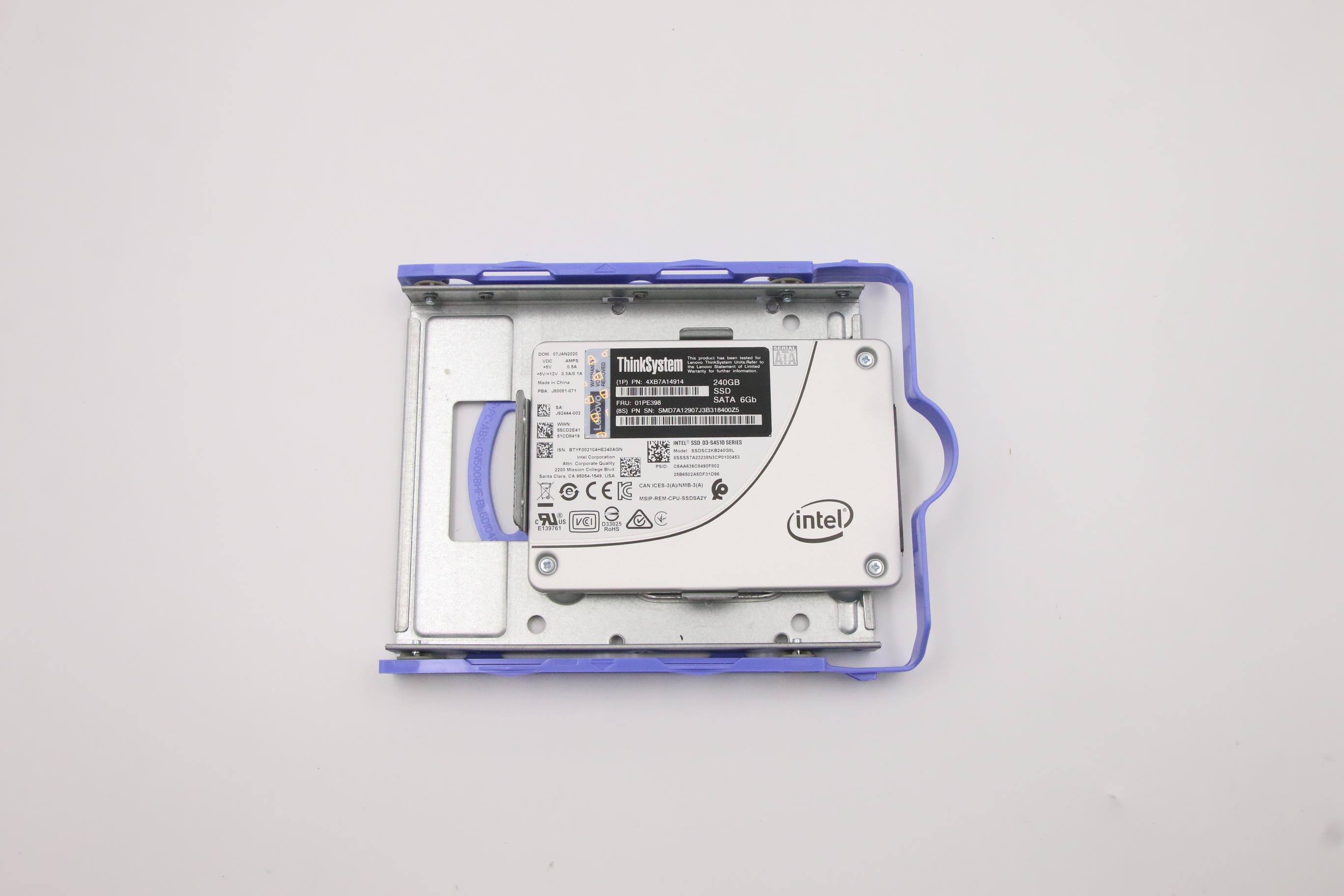 SSD накопитель Lenovo ThinkSystem ST50 3.5" S4510 240GB Read Intensive SATA 6Gb NHS SSD (01PE398)