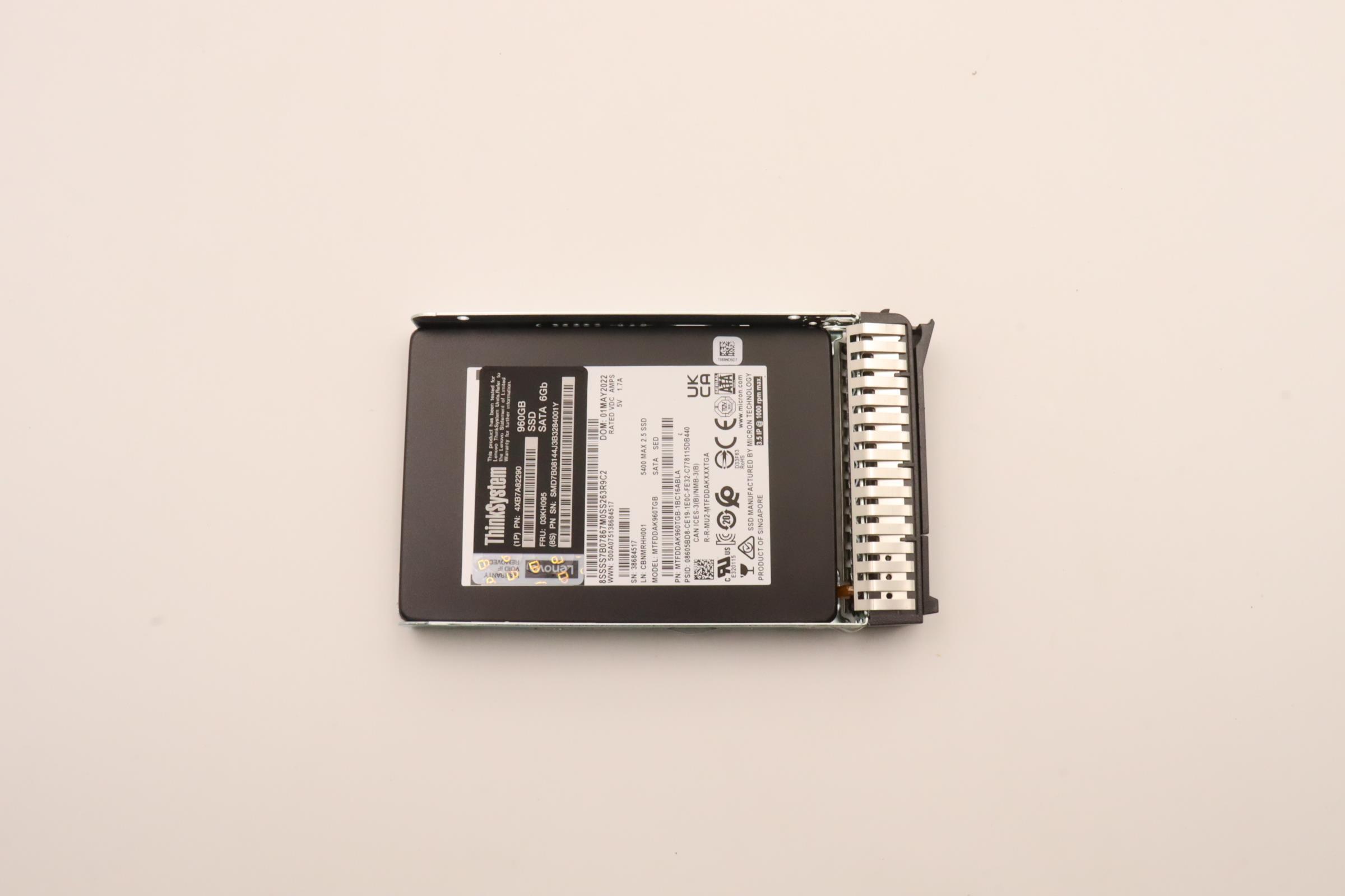 SSD накопитель Lenovo ThinkSystem 2.5" 5400 MAX 960GB Mixed Use SATA 6Gb HS SSD (03KH095)