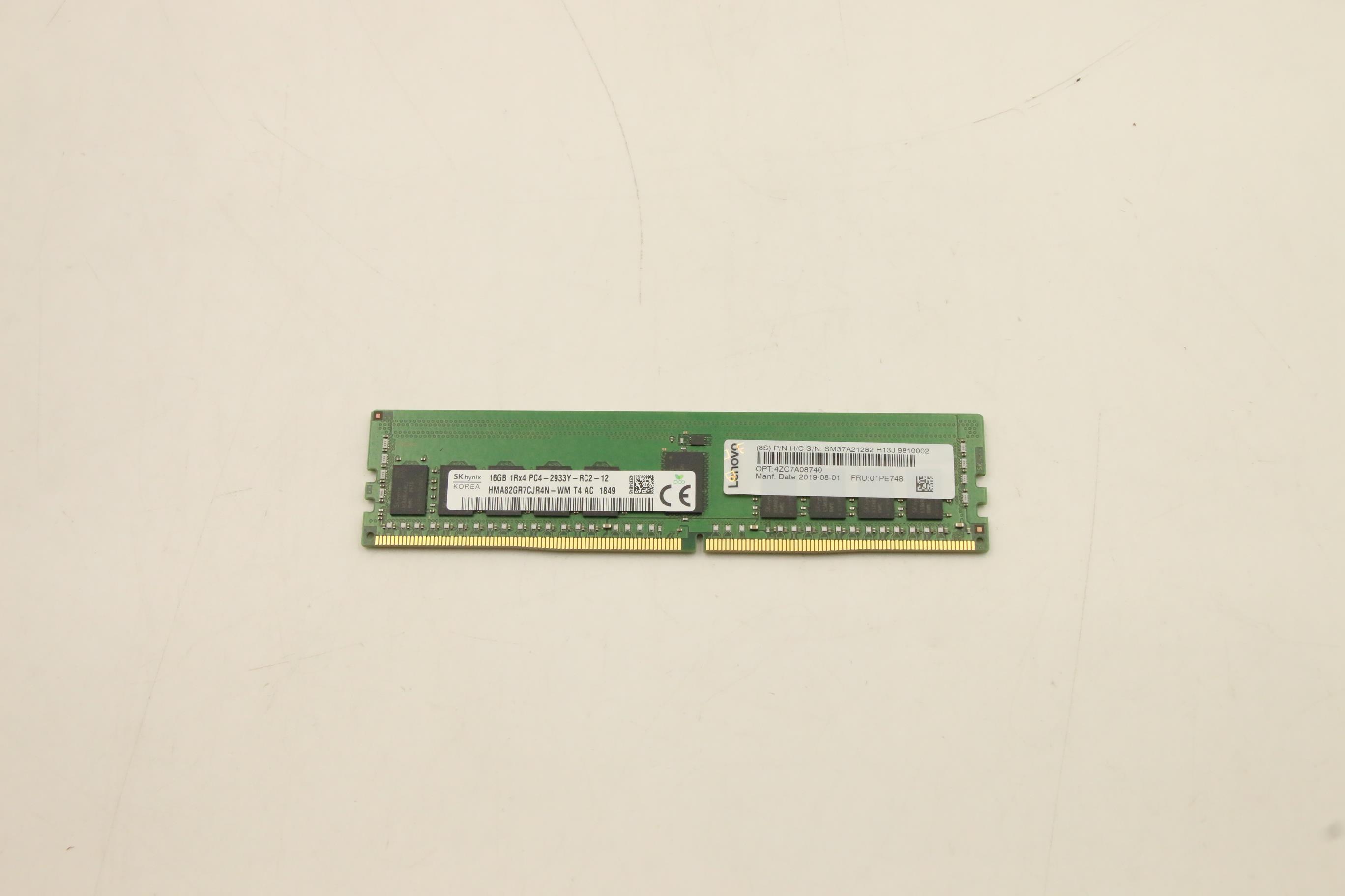 Оперативная память Lenovo ThinkSystem 16GB TruDDR4 2933 MHz (1Rx4 1.2V) RDIMM-A (01PE748)