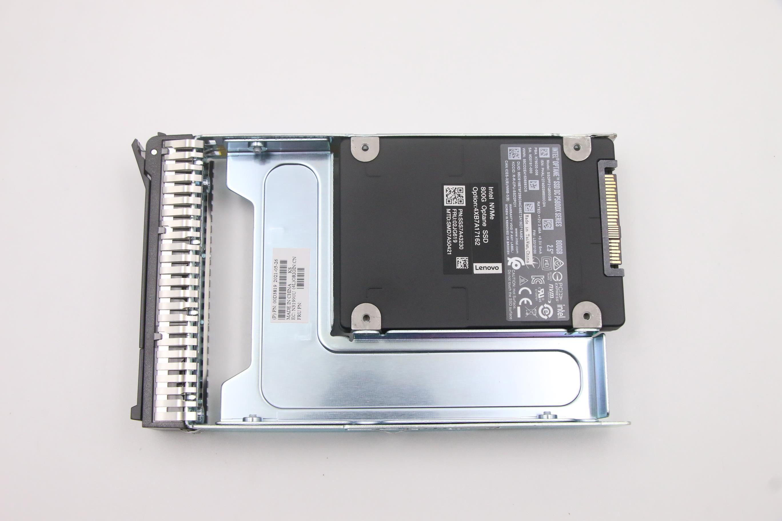 SSD накопитель Lenovo ThinkSystem 3.5” U.2 P5800X 800GB Write Intensive NVMe PCIe 4.0 x4 HS SSD (02JG619)