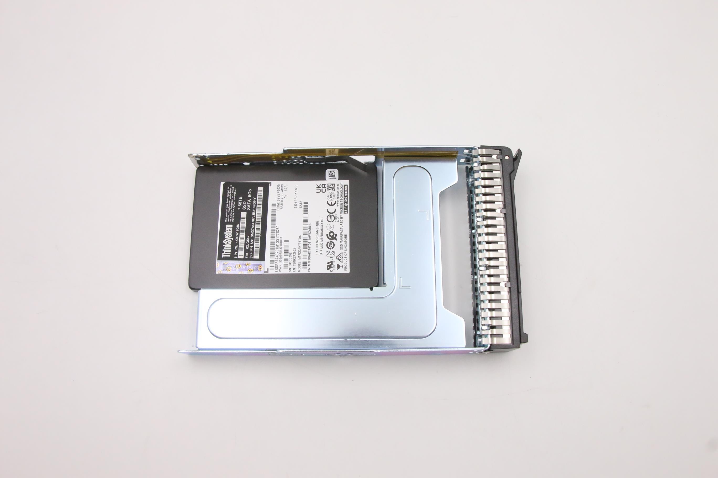 SSD накопитель Lenovo ThinkSystem 3.5" 5300 7.68TB Entry SATA 6Gb Hot Swap SSD (02JG542)