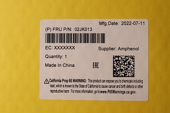 Кабель Lenovo HBA HD to HD Cable A (MiniSAS-HD to MiniSAS-HD, 445mm) (02JK013)