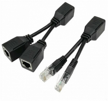 Двойной POE разветвитель адаптер инжектор для видеонаблюдения RJ45 AC043